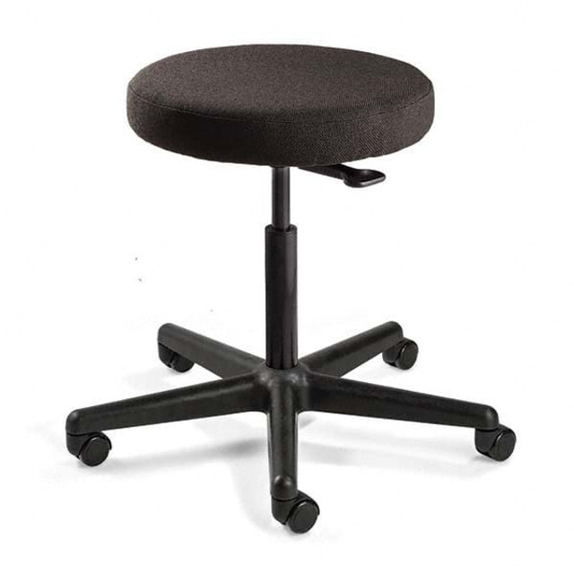 Bevco 3500-F-BLK-HFC Adjustable Backless Stool: Fabric, 16" Seat Width, 16" Seat Depth, Black