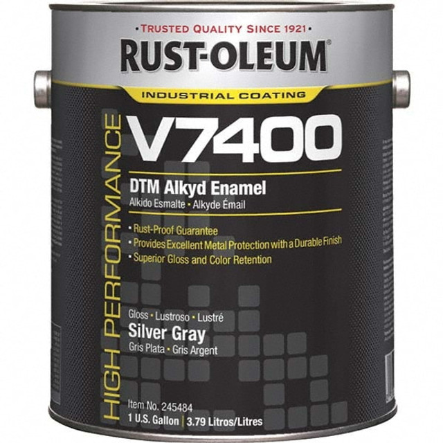 Rust-Oleum 245484 Alkyd Enamel Paint: 1,280 fl oz, Gloss, Silver Gray