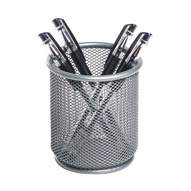 OFFICE DEPOT ST004S  Brand Mesh Pencil Cup, Silver