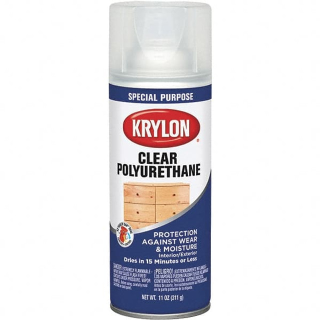 Krylon K07006777 Polyurethane Spray Paint: Clear, Satin, 16 oz