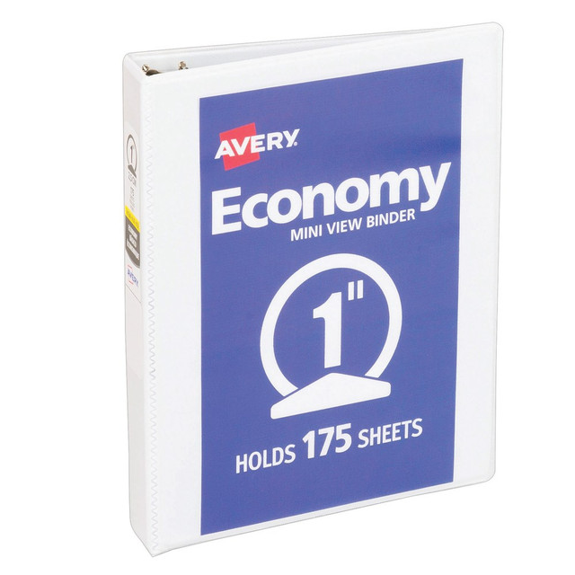 AVERY PRODUCTS CORPORATION 05806 Avery Economy 3-Ring Binder, 1in Round Rings, White