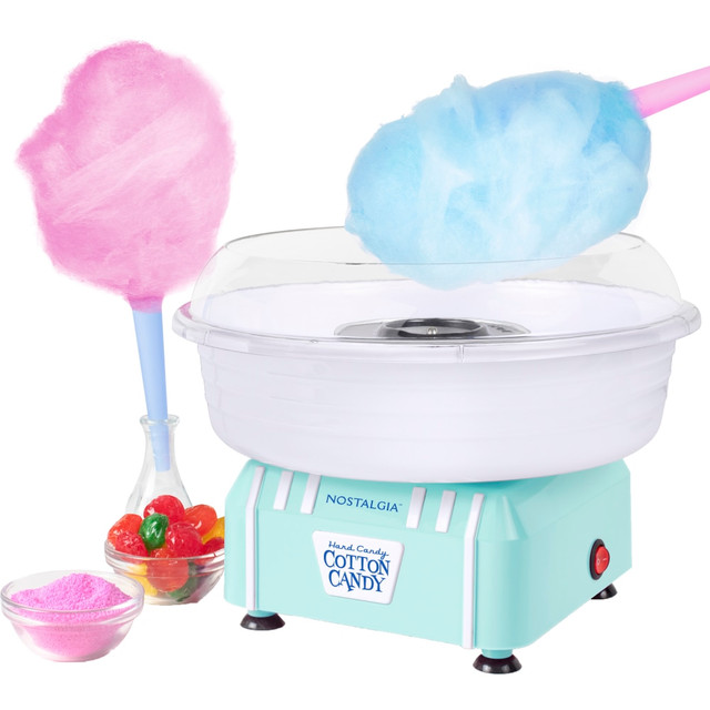 NOSTALGIA PRODUCTS GROUP LLC Nostalgia Electrics PCM205AQ  Hard & Sugar-Free Candy Cotton Candy Maker, 9inH x 11-1/4inW x 11-1/4inD, Aqua