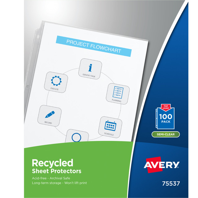 AVERY PRODUCTS CORPORATION 75537 Avery Economy-Weight Sheet Protectors, Box Of 100