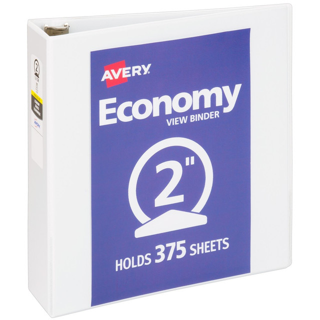 AVERY PRODUCTS CORPORATION 05731 Avery Economy View 3 Ring Binder, 2in Round Rings, White, 1 Binder AVERY PRODUCTS CORPORATION 05731 Avery Economy View 3 Ring Binder, 2in Round Rings, White, 1 Binder