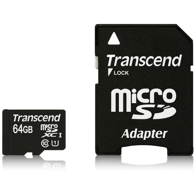 TRANSCEND INFORMATION INC. TS64GUSDU1 Transcend 64 GB Class 10/UHS-I microSDXC - 400x Memory Speed - Lifetime Warranty TRANSCEND INFORMATION INC. TS64GUSDU1 Transcend 64 GB Class 10/UHS-I microSDXC - 400x Memory Speed - Lifetime Warranty