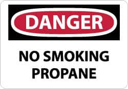 AccuformNMC Sign: Rectangle, "Danger - No Smoking - Propane" D590PB