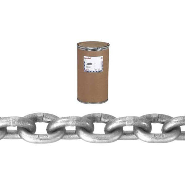 Campbell T0180812 Welded Chain; Link Type: Welded ; Material: Carbon Steel ; Overall Length: 200cm; 200in; 200yd; 200mm; 200m; 200ft ; Inside Length (Decimal Inch): 1.7000 ; Inside Length (mm): 1.70 ; Inside Width (mm): 0.75