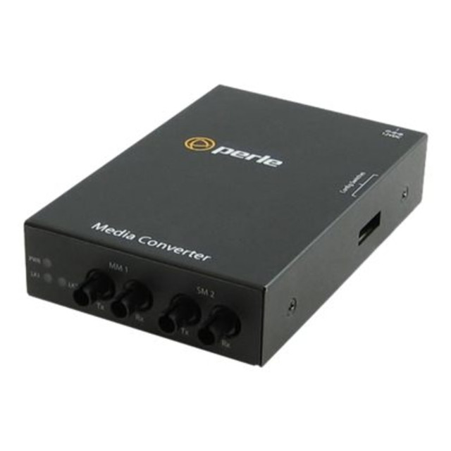 PERLE SYSTEMS 05060134 Perle S-100MM-S2ST120 - Media converter - 100Mb LAN - 100Base-FX, 100Base-ZX - ST multi-mode / ST single-mode - up to 74.6 miles - 1310 nm / 1550 nm