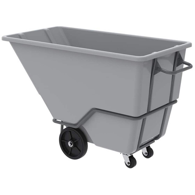 Akro-Mils 77610grey Plastic Basket Truck: 1 cu yd, 2,000 lb Capacity, 68" Deep