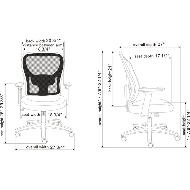 Lorell 83307 Lorell Mid-back Task Chair