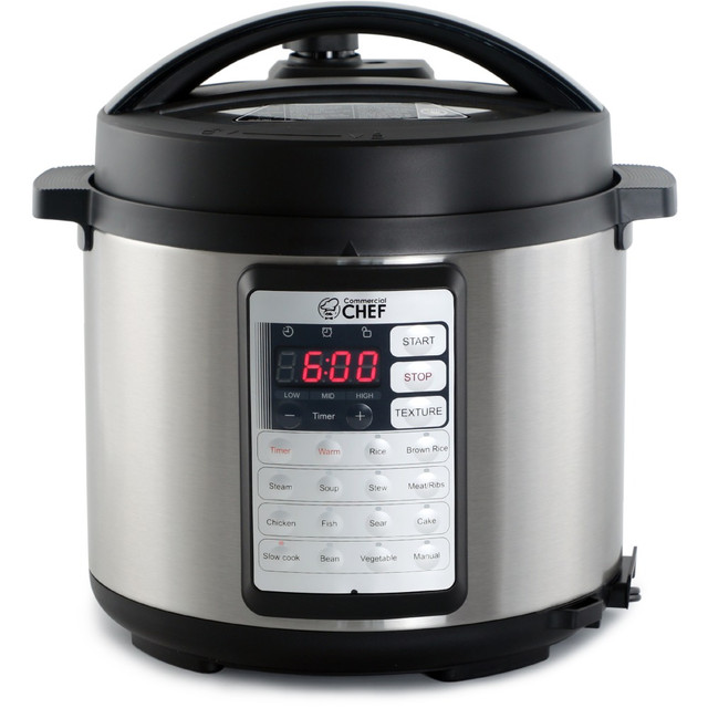 W APPLIANCE COMPANY LLC CHP63MS Commercial Chef 13-in-1 Electric Pressure Cooker, 6.3-Quart, Silver W APPLIANCE COMPANY LLC CHP63MS Commercial Chef 13-in-1 Electric Pressure Cooker, 6.3-Quart, Silver