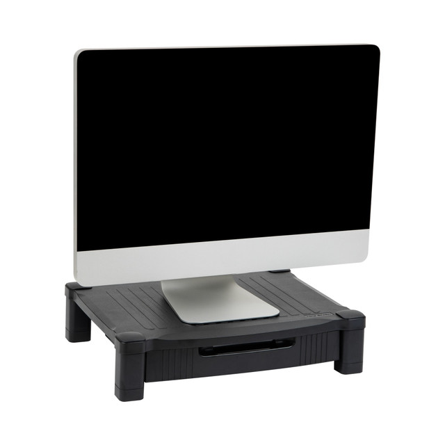 EMS MIND READER LLC DRPLMONST-BLK Mind Reader Monitor Stand With Drawer, 4inH x 13-1/4inW x 17-1/4inD, Black