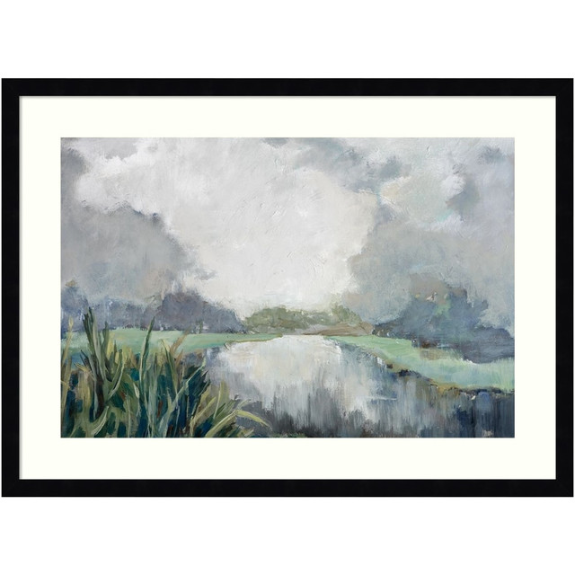 UNIEK INC. Amanti Art A42705345221  River Passage by Mary Parker Buckley Wood Framed Wall Art Print, 26inW x 19inH, Black