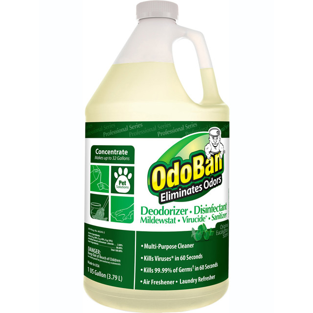 ODOBAN ODO911062G4  Professional Series Odor Eliminator Disinfectant Concentrate, Eucalyptus Scent, 1 Gallon Bottle