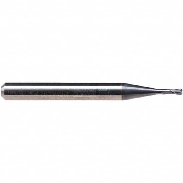 Emuge 1986A.003125 Corner Radius End Mill: 1/16" LOC, 0.0078" Radius, 2 Flutes, Solid Carbide