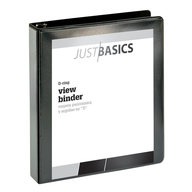 OFFICE DEPOT OD02756EA Just Basics Basic View 3-Ring Binder, 1 1/2in D-Rings, Black