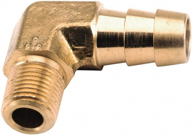 ANDERSON METALS 757020-0404 Barbed Hose Fitting: 1/4" x 1/4" ID Hose, Elbow