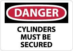 AccuformNMC Sign: Rectangle, "Danger - Cylinders Must Be Secured" D635PB