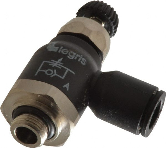 Legris 7060 08 10 Air Flow Control Valve: Compact Meter Out Flow Control, Tube x BSPP, 8mm Tube OD