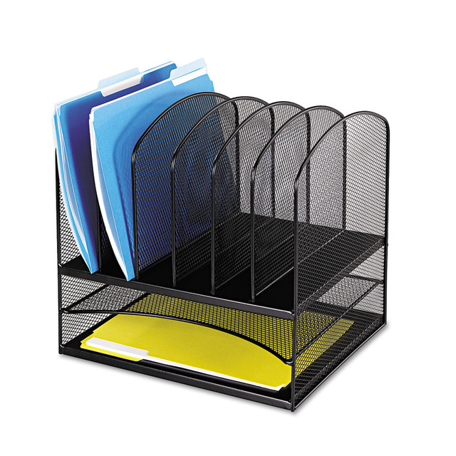 SAFCO PRODUCTS CO 3255BL Safco Onyx Mesh Desk Organizer, 13inH x 13 3/4inW x 11 1/2inD, Black SAFCO PRODUCTS CO 3255BL Safco Onyx Mesh Desk Organizer, 13inH x 13 3/4inW x 11 1/2inD, Black