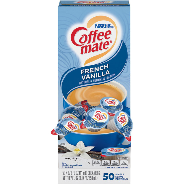 NESTLE WATERS NORTH AMERICA 35170 Nestle Coffee-mate Liquid Creamer, French Vanilla Flavor, 0.38 Oz Single Serve x 50 NESTLE WATERS NORTH AMERICA 35170 Nestle Coffee-mate Liquid Creamer, French Vanilla Flavor, 0.38 Oz Single Serve x 50