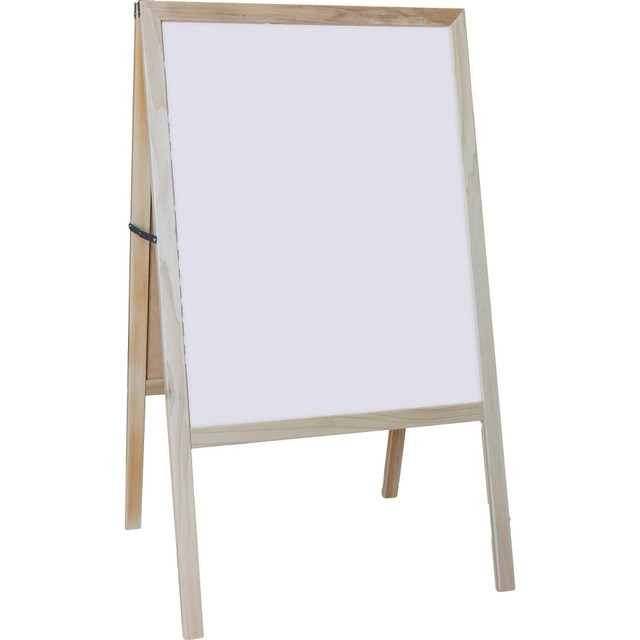 FLIPSIDE PRODUCTS Flipside 31200  Non-Magnetic Dry-Erase Whiteboard Board/Chalkboard Easel, 18 1/2in x 18 1/2in, Wood Frame With Pine Finish