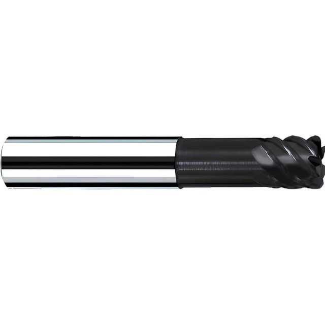 Fraisa B15650194 Corner Radius End Mill: 1/8" Dia, 1/8" LOC, 45 deg Helix, C Coated, Corner Radius End, Centercutting Series G Speed