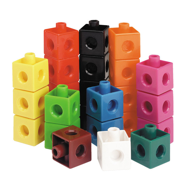 LEARNING RESOURCES, INC. LER7586 Learning Resources Snap Cubes, 3/4inH x 3/4inW x 3/4inD, Assorted Colors, Grades Pre-K - 9, Pack Of 1,000