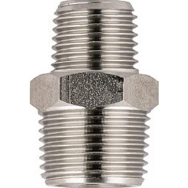 Aignep USA 62020-1/2-3/4 Stainless Steel Pipe Nipple: 1/2" x 3/4" Pipe, 1" OAL, Grade 316L