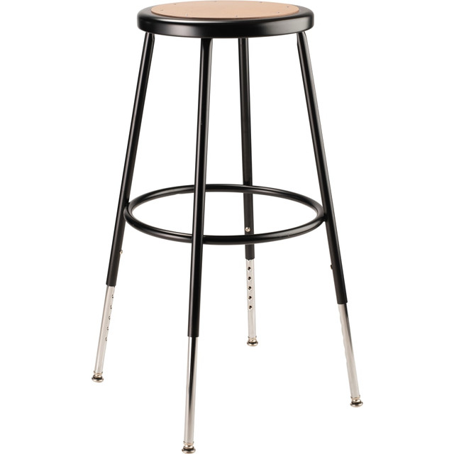 OKLAHOMA SOUND CORPORATION National Public Seating 6224H-10/1  Adjustable Hardboard Stool, 25in- 33inH, Black