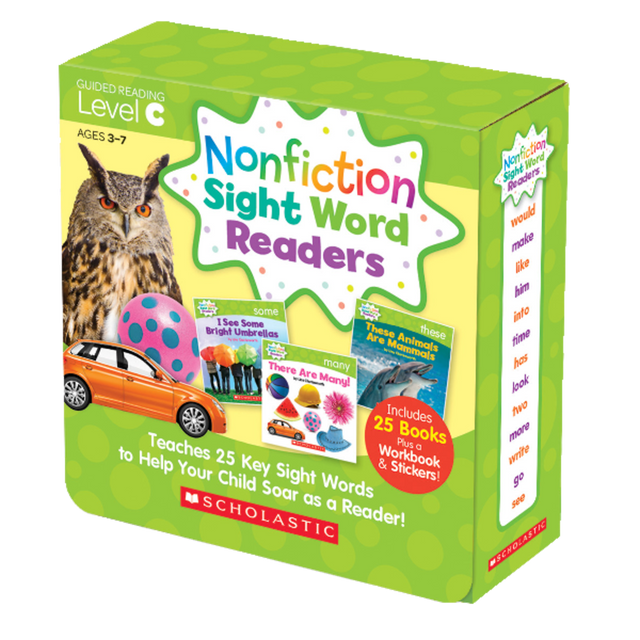 SCHOLASTIC INC 584283 Scholastic Teacher Resources Nonfiction Sight Word Readers Parent Pack, Level C, Pre-K To 1st Grade