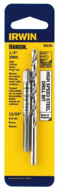 Irwin 80230 Tap & Drill Set: 1/4-20 Taps, 13/64" Drills