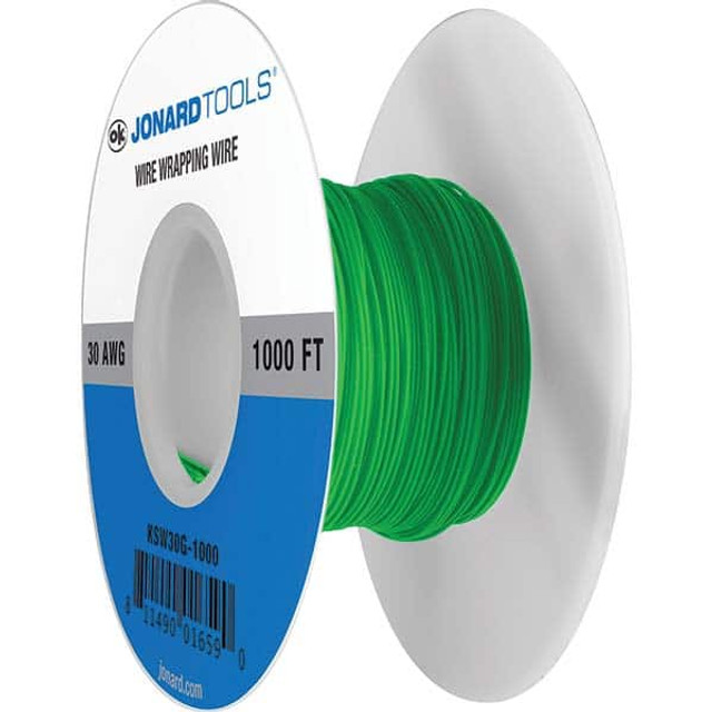 Jonard Tools KSW30G-1000 Hook Up Wire; Wire Size (sq mm): 30AWG (mm); Wire Size (AWG): 30 ; Number of Strands: 1; 1 ; Jacket Color: Green ; Overall Length: 1000ft ; Maximum Operating Temperature: 2210F