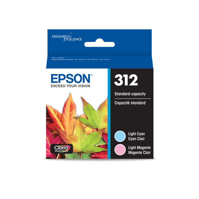 EPSON AMERICA INC. T312922S Epson312 Claria Light Cyan And Light Magenta, Ink Cartridges, Pack Of 3, T312922-S EPSON AMERICA INC. T312922S Epson312 Claria Light Cyan And Light Magenta, Ink Cartridges, Pack Of 3, T312922-S