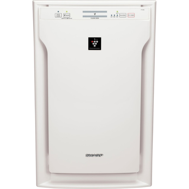 SHARP ELECTRONICS CORPORATION Sharp FP-A80UW  True HEPA Air Purifier with Plasmacluster Ion Technology for Extra-Large Rooms (FPA80UW) - Plasmacluster - 454 Sq. ft. - 2378.8 gal/min - White