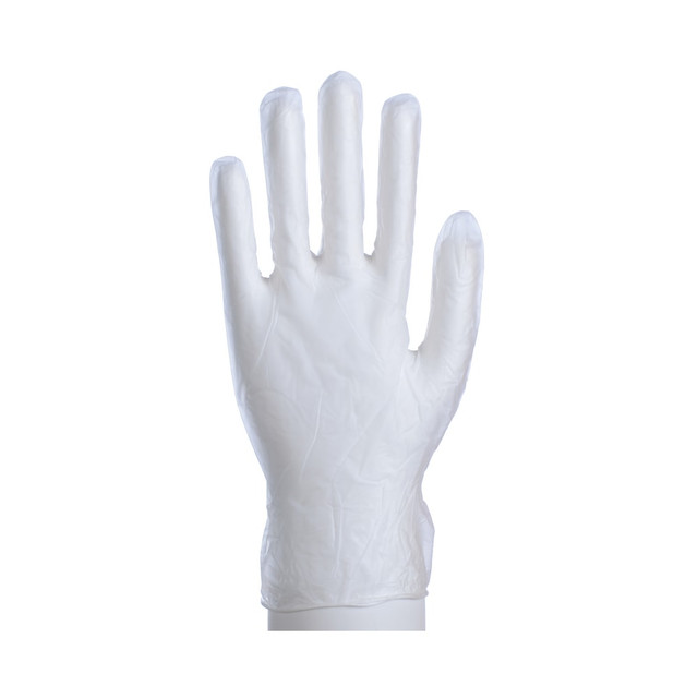 PACKAGING DYNAMICS F10001746CT Daxwell Vinyl Powder Gloves, Large, Clear, 10 Gloves Per Pack, Box Of 10 Packs