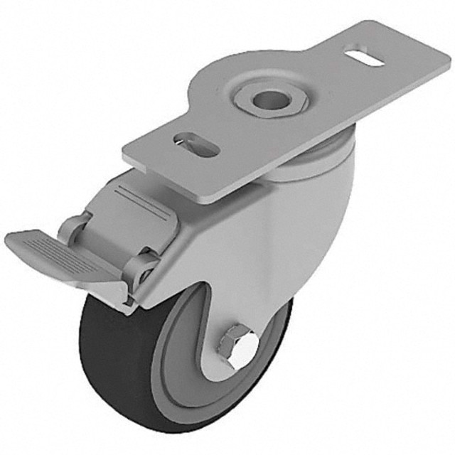 FATH 098S080TD4045N Swivel Top Plate Caster: Thermoplastic Elastomer, 224 lb Capacity