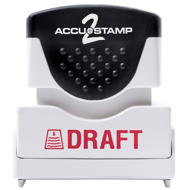 CONSOLIDATED STAMP MFG CO 035585 AccuStamp2 Pre-Inked Message Stamp, "Draft", Red