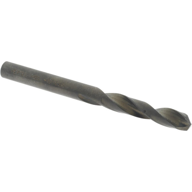 Hertel 2386175 Screw Machine Length Drill Bit: #10, 135 ° Point, High Speed Steel