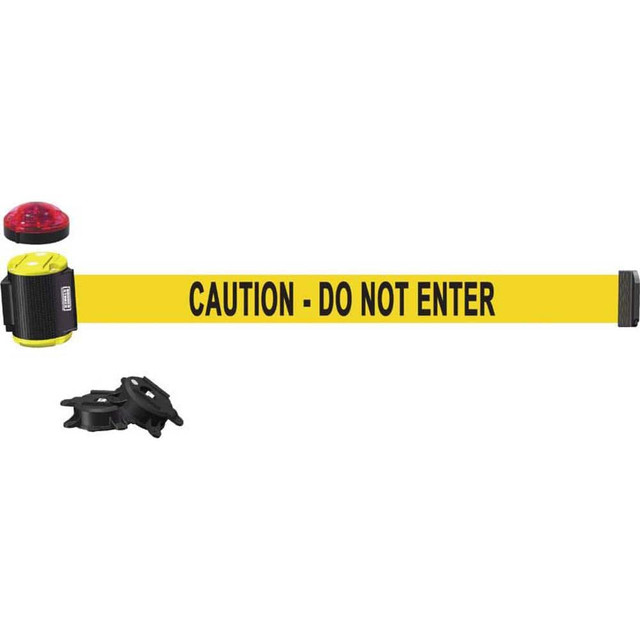 Banner Stakes MH1502 Pedestrian Barrier Mount Belt: Black & Yellow, Wall Mount, Use with MH1520