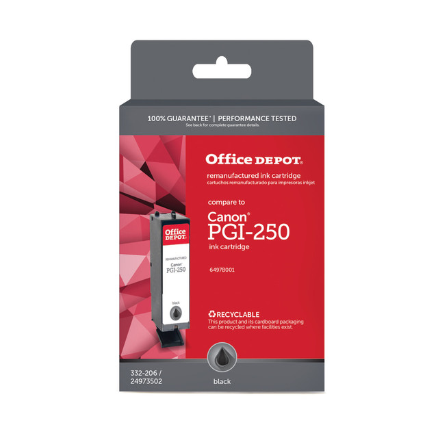 CLOVER TECHNOLOGIES GROUP, LLC ODPGI250B Office Depot Brand Remanufactured Black Ink Cartridge Replacement For Canon PGI-250, ODPGI250B CLOVER TECHNOLOGIES GROUP, LLC ODPGI250B Office Depot Brand Remanufactured Black Ink Cartridge Replacement For Canon PGI-250, ODPGI250B