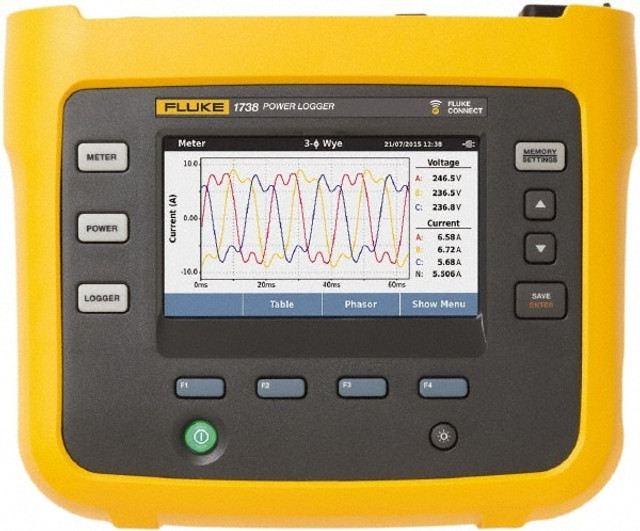 Fluke FLUKE-1738/B 3 Phase, 1 to 500 Amp Capability, Power Meter