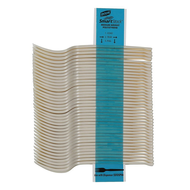 DIXIE FOODS SSF11B Dixie SmartStock Bio-Blend Cutlery, Forks, Beige, Box Of 960 DIXIE FOODS SSF11B Dixie SmartStock Bio-Blend Cutlery, Forks, Beige, Box Of 960