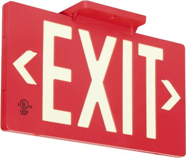 AccuformNMC 7050100B Fire & Exit Signs; Type: Exit Sign; Exit ; Legend: Exit ; Message or Graphic: Message & Graphic ; Material: Plastic ; Language: English ; Viewing Points: Single-View