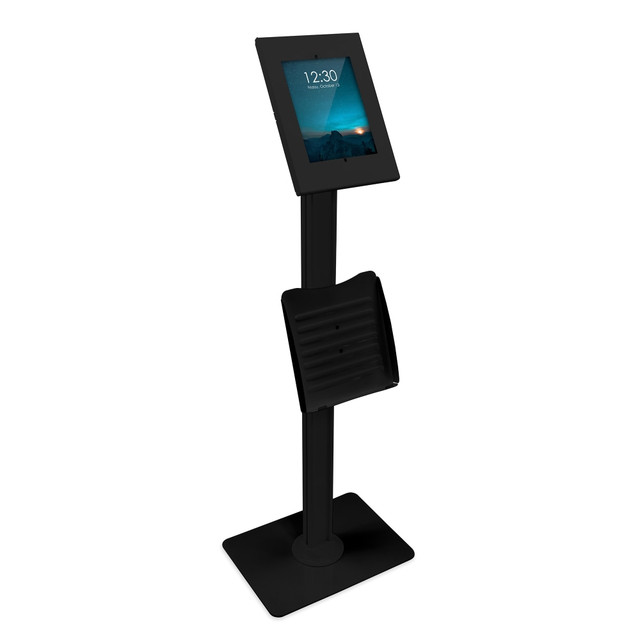 MOUNT-IT! MI-3770B_G7  MI-3770B Secure iPad Floor Stand With Document Holder, 49-1/8inH x 11-3/4inW x 15-3/4inD, Black