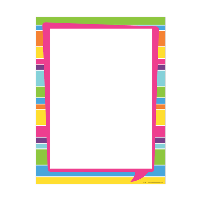 Special occasions can sometimes call for an added bit of fun and creativity. This Barker Creek computer paper is a simple way to add a touch of flair to invitations, awards and other documents, providing a memorable look thats sure to stand out.  Decorative design is great for home and school projects. Perfect for letters, custom awards and certificates, presentations, invitations, bulletin boards and reports.  50 sheets help you add creativity to all your projects.  Use in most laser printers.  Fun happy bright stripe design comes in a pack of 50 sheets.