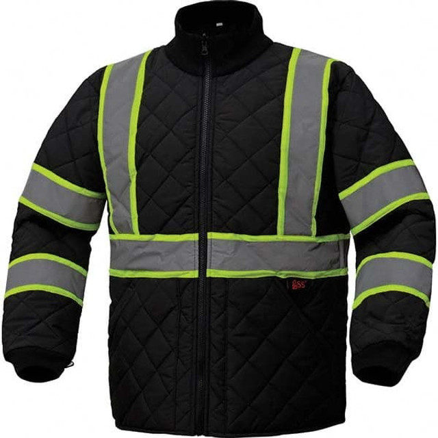 GSS Safety 8009-MD Rain Jacket: Size Medium, Black, Polyester