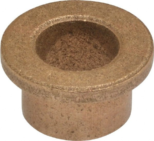 Boston Gear 35548 Flanged Sleeve Bearing: 3/8" ID, 1/2" OD, 3/8" OAL, Oil Impregnated Bronze