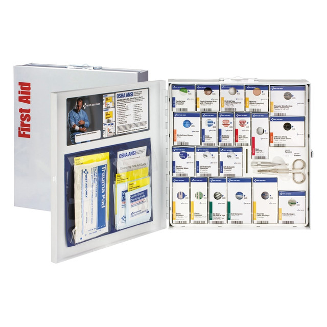 FIRST AID ONLY, INC. 746004 First Aid Only ANSI 2015 SmartCompliance 50-Person First Aid Kit, 14-1/8inH x 3-1/8inW x 13-1/4inD