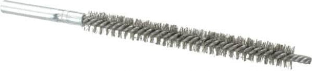 Schaefer Brush 43803 Double Stem/Spiral Tube Brush: 5/16" Dia, 4-3/4" OAL, Stainless Steel Bristles